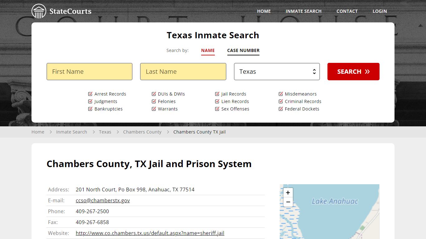 Chambers County TX Jail Inmate Records Search, Texas - State Courts